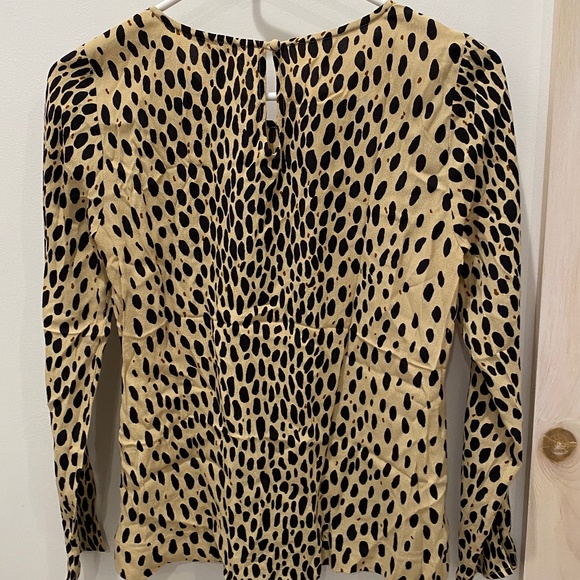 J. Crew Cheetah Blouse / Shirt Sz. 00 - Picture 4 of 4
